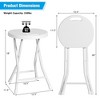 Costway Set of 4 Portable Folding Stools 18'' Collapsible Round Stools White - 2 of 4