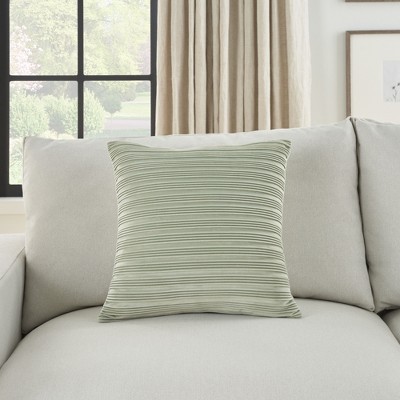 Waverly Pleated Velvet Green 18" x 18" Throw Pillow