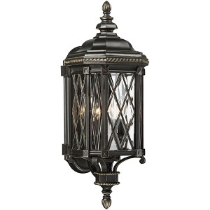 Minka Lavery Vintage Outdoor Wall Light Fixture Black 25 1/4" Clear Beveled Glass for Post Exterior Barn Deck House Porch Patio - 1 of 2