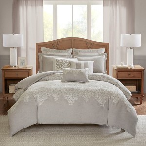 8Pcs Comforter Set, Solid Bedding Set, Polyester Bed Comforter - 1 of 4