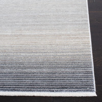 Gray and Ivory Hand-Knotted Wool and Viscose Area Rug