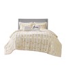 Grungis Silver Metallic Geometric Print 4-Piece Sheet Set,Machine Washable,Easy Care, Bedding Set - 4 of 4