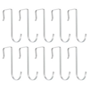 Unique Bargains J-Shaped Stainless Steel Durable Rust-Resistant Hook 10 Pcs - 1 of 3