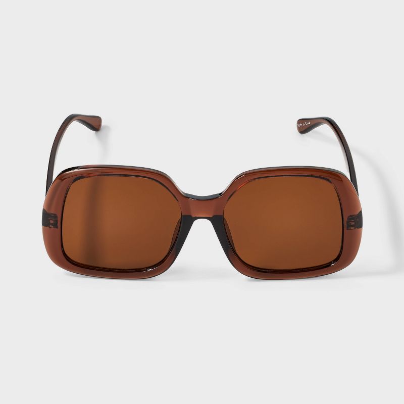 Plastic Oversized Square Sunglasses - A New Day™ Brown