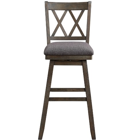 Home 2 Office Brookline 42.5 in. Walnut High Back Wood 29 in. Bar Stool