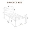 Coolmee Twin Bed Frame, Metal Platform Bed with Headboard and Footboard, 12.2 Inch Bed Frame with Strong Metal Slats Support, Under Bed Storage - 2 of 4