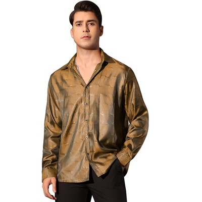 Lars Amadeus Men's Button Down Wedding Party Texture Printed Shirt