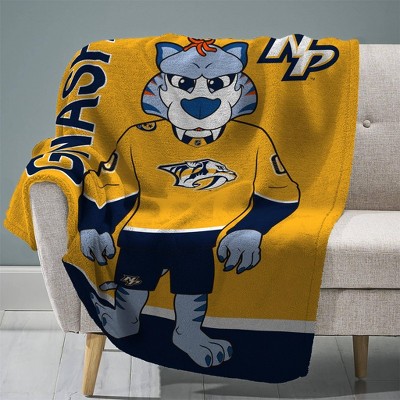 NHL Nashville Predators Gnash 60" X 80" Raschel Plush Super Soft Throw Blanket