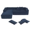 NicBex Couches for Living Room 111.5" Modular L Shape Sectional Sofa Couch Set Minimalist Style Chenille Upholstered Sleeper Sofa with Pillows - 2 of 4