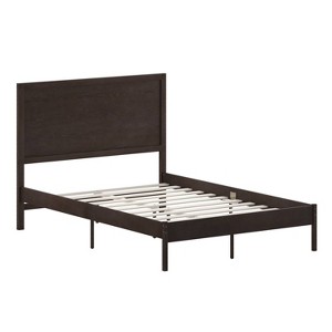 Taylor & Logan Full Amara Wooden Platform Bed with Headboard: Sturdy Slatted Base, No Box Spring Needed - 1 of 4