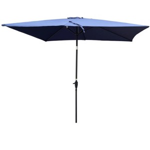 6 x 9ft Patio Umbrella Outdoor Waterproof Umbrella with Crank and Push Button Tilt without flap - 1 of 4