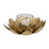 Sagebrook Home 8" Lotus Candle Holder - Contemporary Gold Metal Decorative Votive Candle Holder for Home or Event Decor - Decorative Lotus Candle - 3 of 4