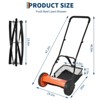 14 Inch 5-Blade Push Reel Lawn Mower, Adjustable Cutting Height Manual Lawn Mower , Walk-Behind Lawn Mowers with Removable Grass Catcher Bag - 2 of 4