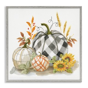 Stupell Industries Fall Patchwork Patterned Pumpkins, 17" x 17" - 1 of 4