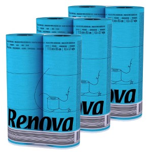 Evideco French Home Goods 3-Ply 140-Sheet Blue Toilet Paper Refreshing Nautical Bulk Sandalwood-Scented Rolls - 1 of 4