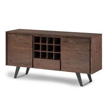 Mitchell Sideboard Buffet with Wine Rack Distressed Charcoal Brown - WyndenHall