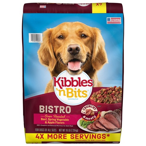 Kibbles n Bits Bistro Beef Spring Vegetable Apple Flavors Adult Complete Balanced Dry Dog Food 16 Lbs Target