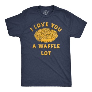 Mens Funny T Shirts I Love You A Waffle Lot Sarcastic Food Tee For Men - Crazy Dog Men's T Shirt - 1 of 4