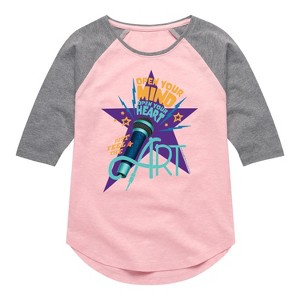 Girls' - Karma's World - Open Your Mind, Open Your Mind Shirt Tail Raglan Graphic T-shirt - 1 of 3