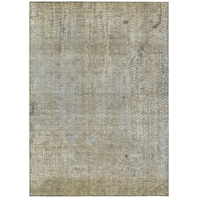 Beige And Ivory Abstract Washable Indoor Outdoor Area Rug
