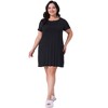 Agnes Orinda Women's Plus Size Soft Short Sleeve Ruffle Mini Loose Pajama Nightgowns - 3 of 4