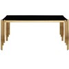 NicBex Modern Rectangle/Round Dining Table for 6 Seaters,Kitchen Table with Tempered Glass Tabletop for Kitchen,Gold/Black Gold - 2 of 4