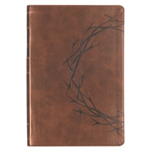 KJV Bible Giant Print Full-Size Faux Leather, Crown of Thorns/Amazing Grace, Brown - (Paperback) - 1 of 1