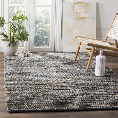 Cape Cod Coastal Blue Flat Woven Jute 6' x 9' Area Rug