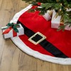 Northlight 48" Red and White Velveteen Santa Claus Belt Buckle Christmas Tree Skirt - 2 of 4