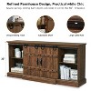 SinCiDo Fireplace TV Stand for 80 Inch TV, 32in Tall Farmhouse Highboy Entertainment Center with Sliding Barn Doors - 3 of 4