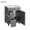 TUYOHW Gray Bathroom Vanity Cabinet with Ceramic Sink, 2 Drawers and 1 Soft-Close Door - 3 of 4