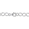 EVERLY JEWELRY | Sterling Silver Pink Stripe Murano Glass Heart Charm Link Bracelet, 7.5 inch - 2 of 4