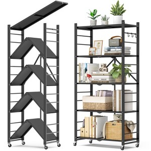 SUGIFT Foldable Storage Shelves with Wheels for Garage Kitchen - 1 of 4