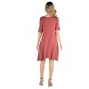 24seven Comfort Apparel Maternity Flare T Shirt Pocket Dress - 3 of 4