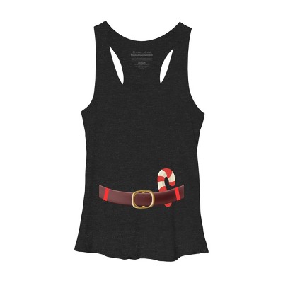 Women's Design By Humans Christmas Candy Cane Belt By BenX Racerback Tank Top