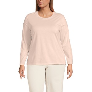 Lands' End Women's Relaxed Supima Cotton Long Sleeve Crew Neck T-Shirt - 1 of 4