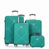 Vynxaria 4-Piece Dark Green ABS Lightweight Luggage Set 14" Makeup Box 20/24/28" Suitcases with Aircraft Wheels - 2 of 4
