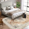 Washable Vintage Oriental Rug Non Slip Low Pile Rug Soft Throw Floor Cover Retro Medallion Foldable Indoor Carpet for Living Room Bedroom Playroom - 4 of 4