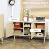 Aghana Digitals Natural Boho Sideboard with Woven Rattan Doors, 2-Tier Adjustable Shelves & - 4 of 4