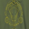 Harry Potter Men's Minimalist Mascot Slytherin Outline Long Sleeve Graphic Cotton Sweatshirt Hoodie - Military Green L - 2 of 3