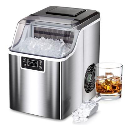 R.W.FLAME Ice Maker Machine,44lbs/24h,features self-cleaning,an easy-to-use LCD display,and a see-through lid,ideal for home,bar