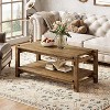 Tribesigns 47-Inch Solid Wood Coffee Table, 2-Tier Farmhouse Center Table with Storage Shelf, Rectangle Tea Table for Living Room, Brown - 2 of 4