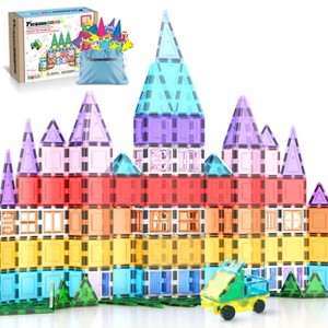 PICASSO-TILES 61-Piece Magnetic Building Blocks Set  STEM Toy with Storage Bag - 1 of 4