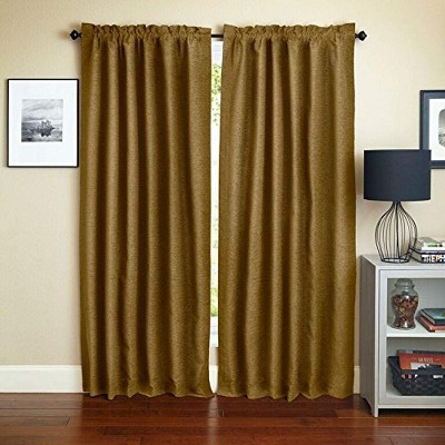 Champagne Light-Filtering Cotton Polyester Curtain Panels, 84" x 52" Set of 2