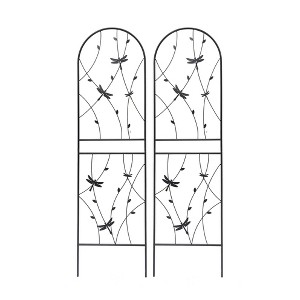 XINGHANZHENXUAN 2-Pack Black Tall Metal Garden Trellis for Climbing Plants, Rustproof Steel Plant Support - 1 of 4