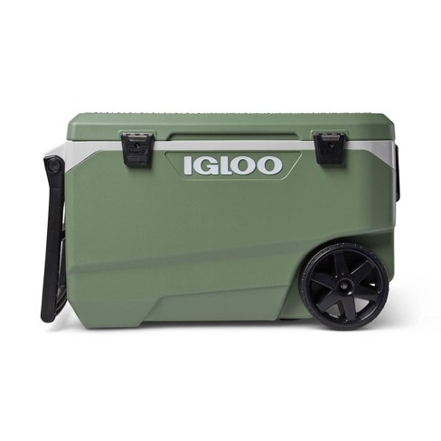 60QT Hard Side Cooler with Wheels and Handle - Green