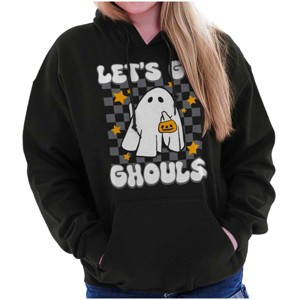 Cute Halloween Let's Go Ghouls Ghost Hoodie Sweatshirt Women Brisco Brands - 1 of 4