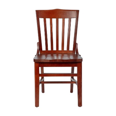 Elegant Mahogany Wood Vertical Slat Side Chair in Rich Brown
