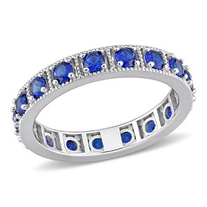EVERLY JEWELRY |Sterling Silver 2.4 CT TGW Blue Cubic Zirconia Eternity Ring - 1 of 4