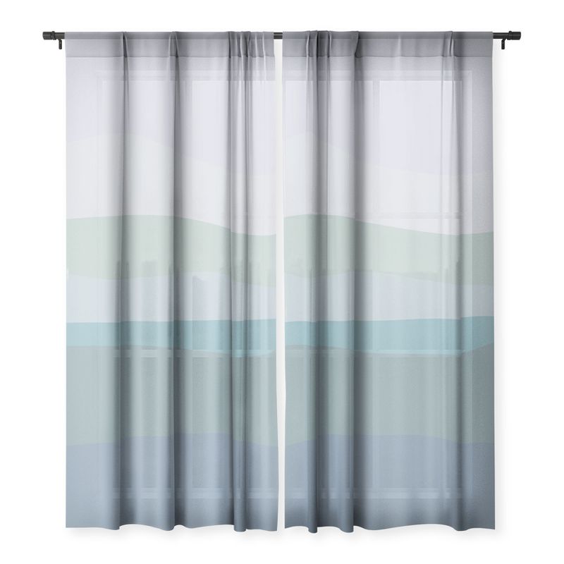 June Journal Calming Ocean Waves in Soft Du Single Panel Sheer Window Curtain - Deny Designs, 3 of 7
